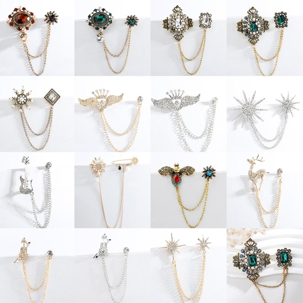 Men's High-End Honey Bee Tassel Brooch: Star, Crown, and Music Note Design Lapel Pin