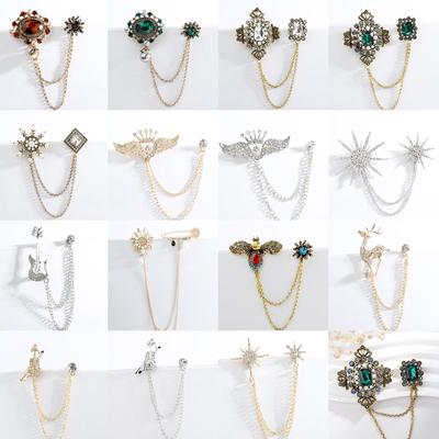 Men's High-End Honey Bee Tassel Brooch: Star, Crown, and Music Note Design Lapel Pin