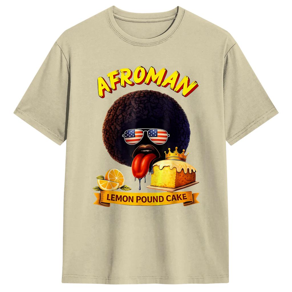 2026 AfroUnisex Lemon Pound Cake TShirt Summer 100 Cotton TShirts For Unisex Casual Tshirt Short Sleeve Vintage Tees