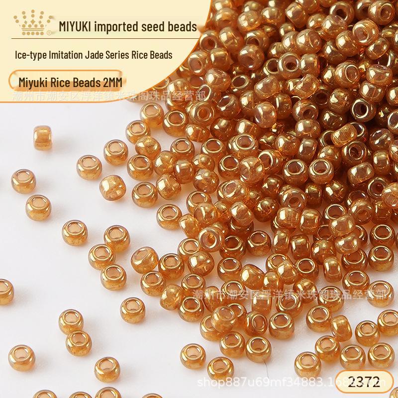 Japanese Miyuki 2mm Imitation Jade Rice Beads for DIY Jewelry and Beading