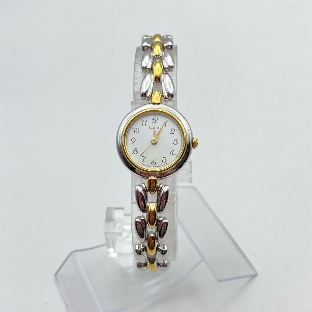 Used New battery Seiko two-tone 4N21-0740 bracelet watch