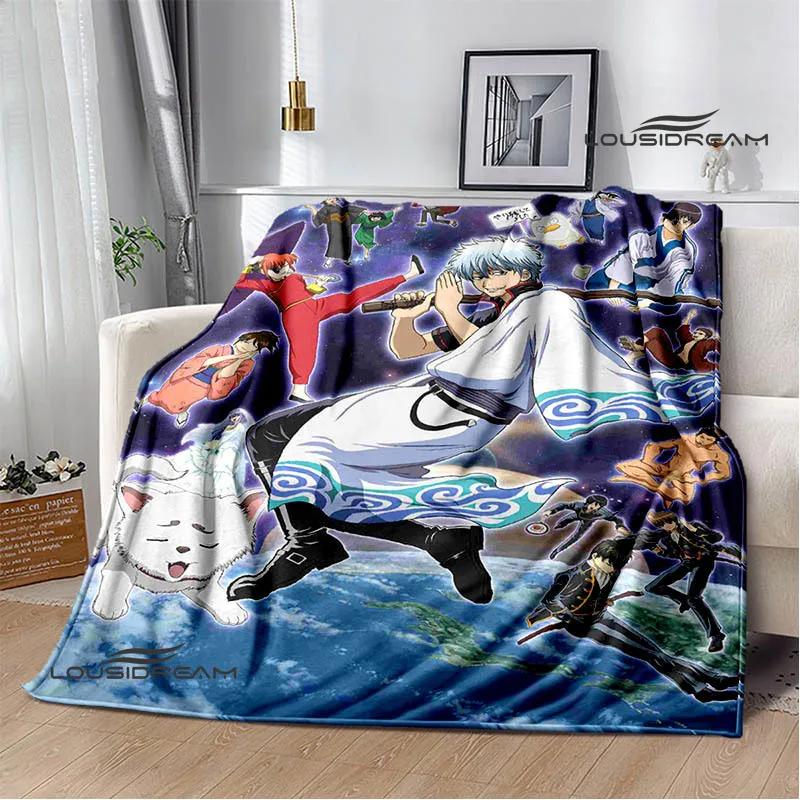 GINTAMA Cartoon Printed Blankets Picnic Blanket Warm Flannel Blankets Home Bed Linings Blankets for Beds Birthday Gift