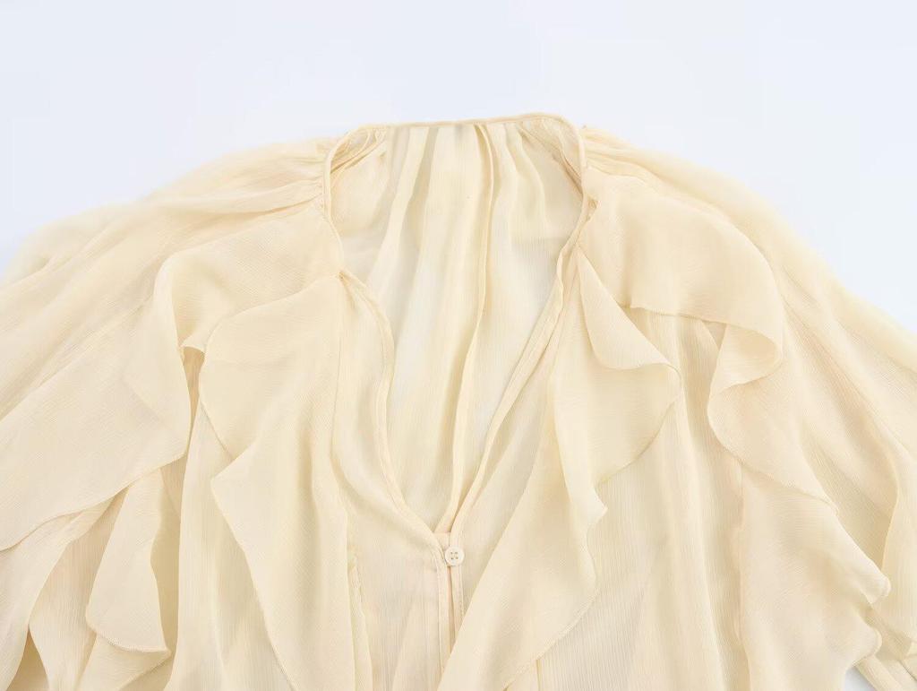 TAOP&ZA Dámská letní temperamentní vrstvená halenka s volánky