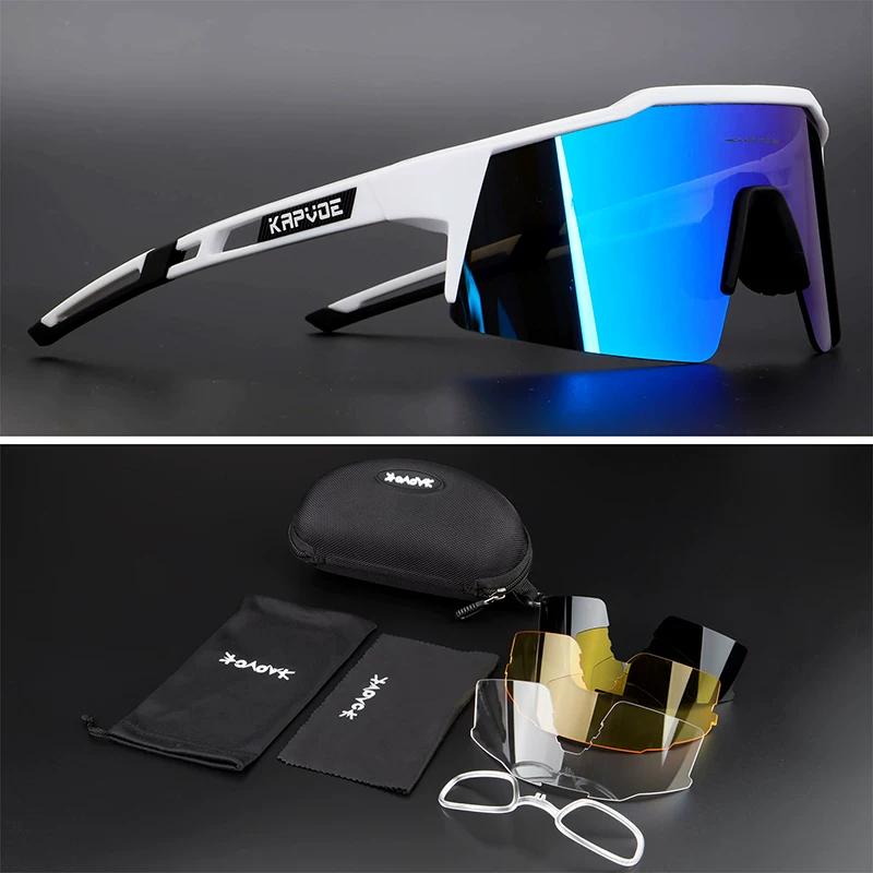 Kapvoe Glasses for Riding Polarized Outdoor Sports Sunglasses Men and Women Running Bicycle Windproof Myopia Goggles