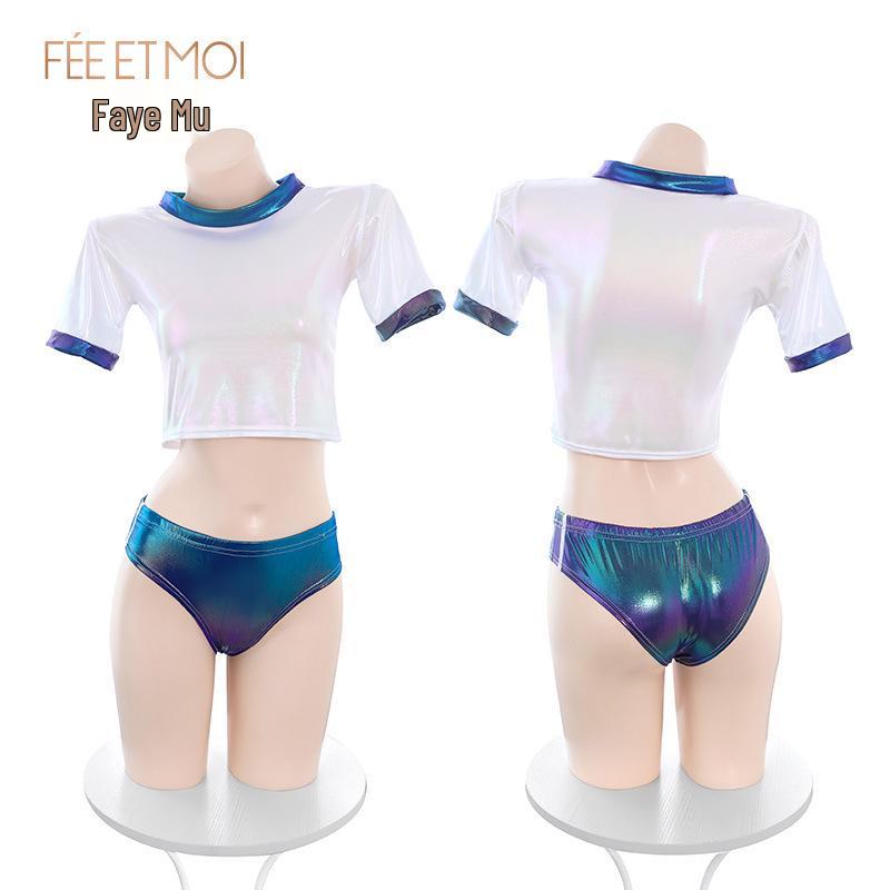 Japonské laserové gymnastické prádlo: Sexy jednodílné plavky, poloodhalený design