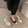 Summer 2026 Outdoor Square Head Style Versatile Single Shoes for Women Middle Heel Comfortable Casual Women's Shoes with Baotou