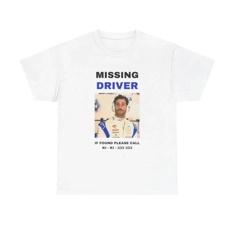 

Missing Driver Daniel Ricciardo t-shirt, f1 t-shirt, Danny ric tee. M