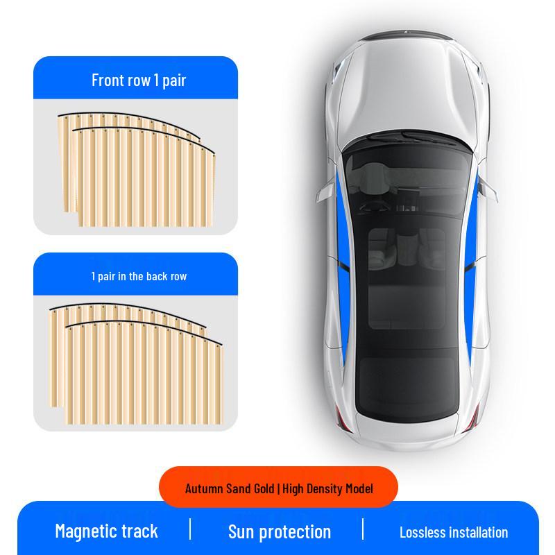 Magnetic Car Sunshade Privacy Curtain No-Install for Rear Seat Windows