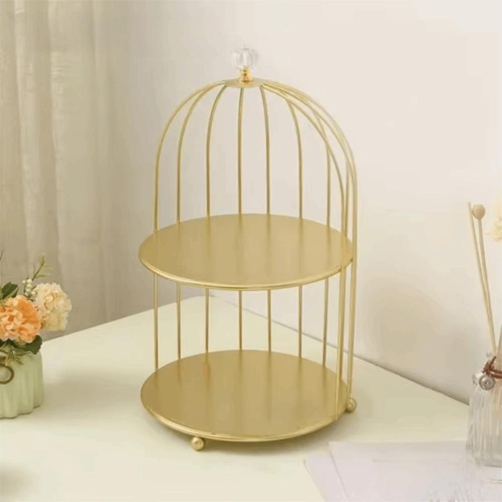 Easy To Clean Bird Cage Jewelry Rack Large Capacity Desktop Display Stand Washroom