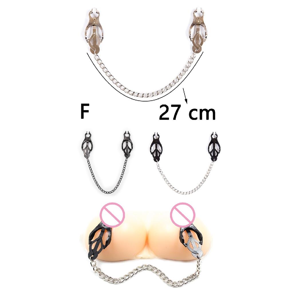 1 Pair Sexy Nipple Clamps Labia Clips With Chain Clip Sm Fetish Bust Massager Stimulate Sex Toy Flirt Bondage Exotic