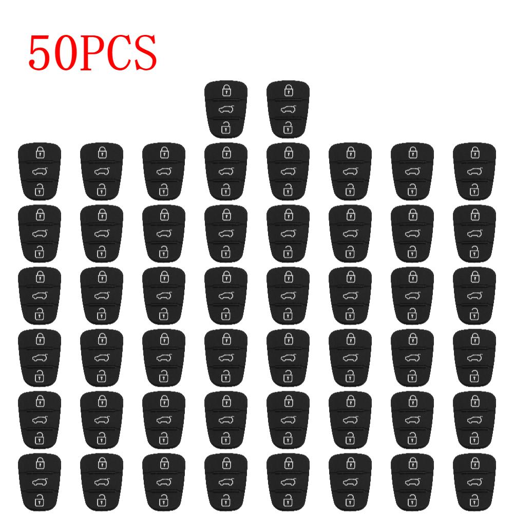 10-50PCS Replacement 3 Button Remote Key Fob Case Rubber Pad For Hyundai I10 I20 I30 IX35 for Kia K2 K5 Rio Sportage Flip Key