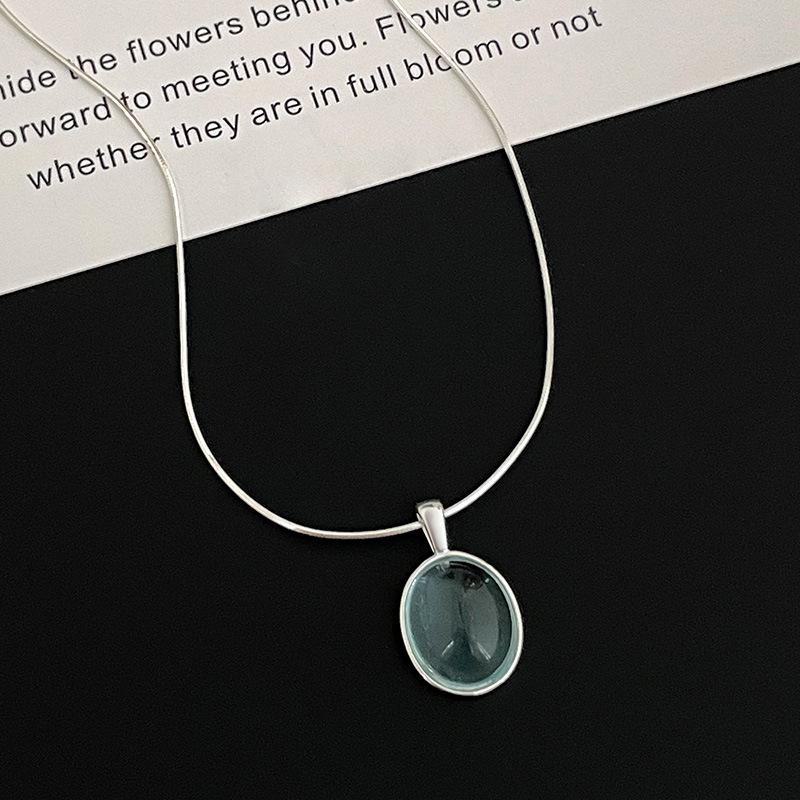 

Ожерелье из овального аквамарина и лунного камня Banyan Tree S925 Silver - уникальная цепочка на ключицу для девушки Aquamarine серебряный