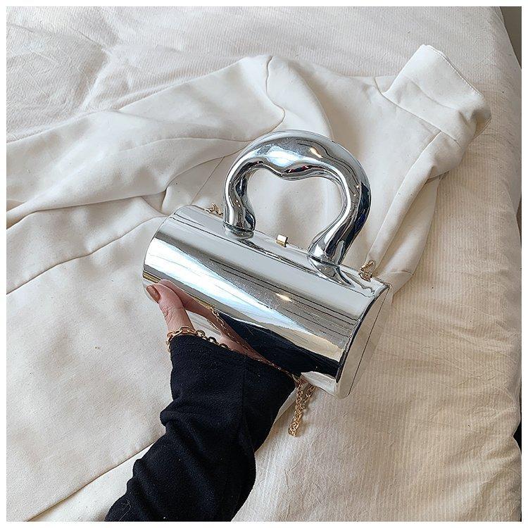 

Популярная акриловая модная сумка женская новая иностранная стильная универсальная однотонная сумка-коробка свежая и элегантная сумка-мессенджер One size серебряный