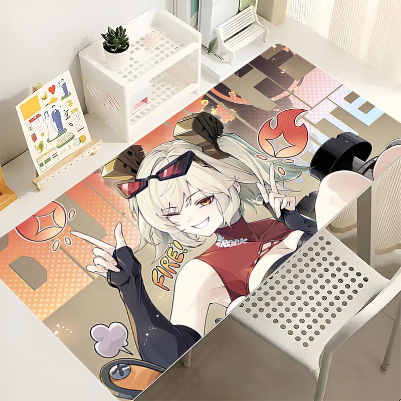 Anime Gaming Speed Mouse Pad Gamer Mouse Mat Zenless Zone Zero Keyboard Pad Burnice White Mousepad Computer ZZZ Kawaii Desk Mat