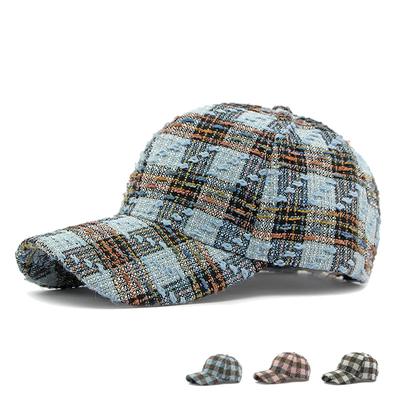Plaid Hard Top Baseball Cap Women's Outdoor Sunscreen Hat