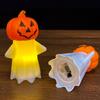 Halloween Decoration, Pumpkin Ghost 2-in-1 Night Light,, Safe Flame-Free LED Candle with Warm Glow, Small Cute Hanging Tabletop Decor for Home Party