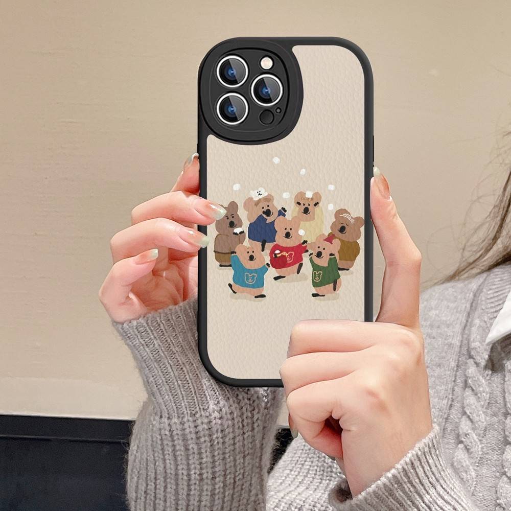 Cute Bear Quokkas Magsafe Phone Case For IPhone 11 12 13 14 15 16 Pro Max Plus Leather Cover