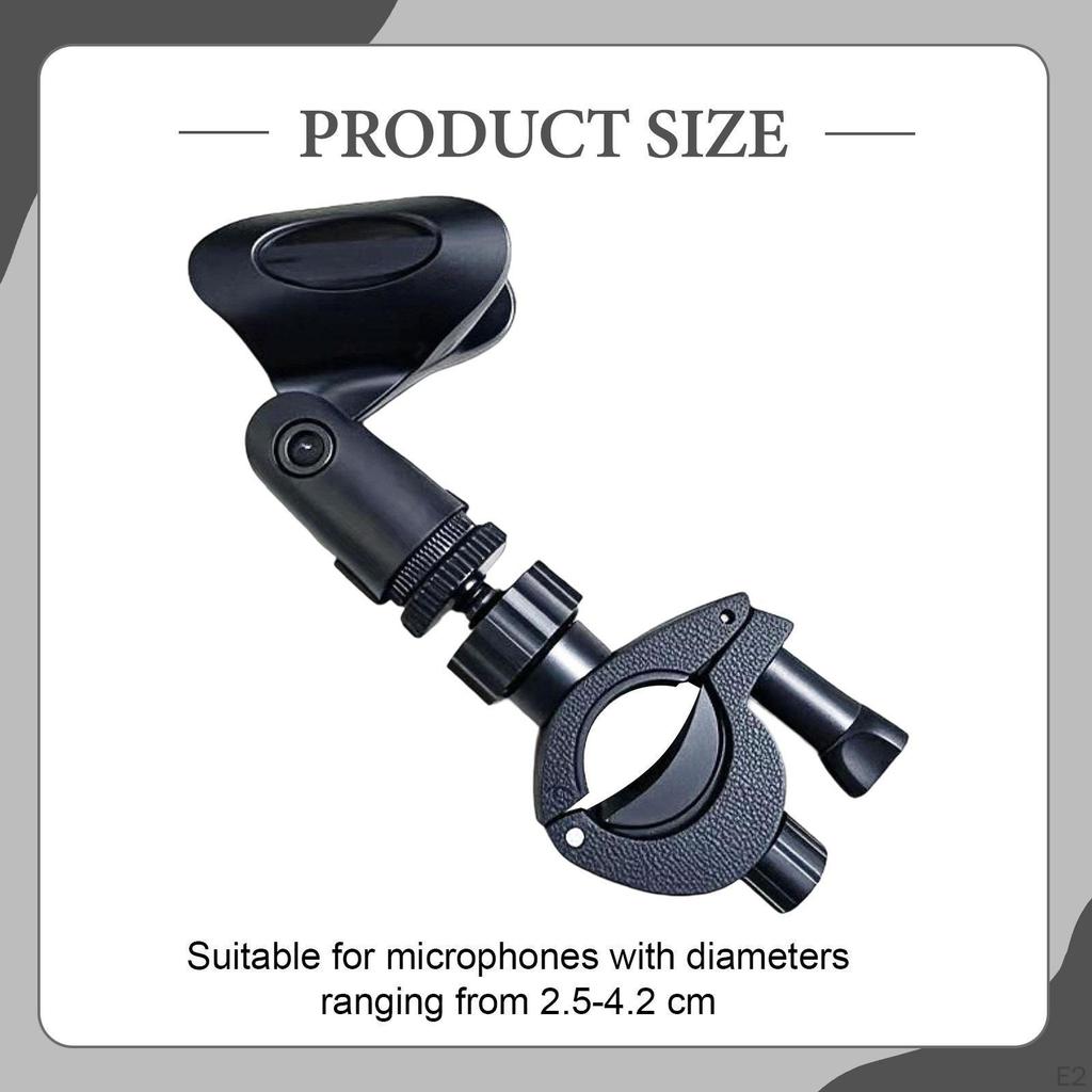 Clamp Mount Adjustable Cornet Attachment Mic Clip Holder Support for Podcasting Trombone Practice