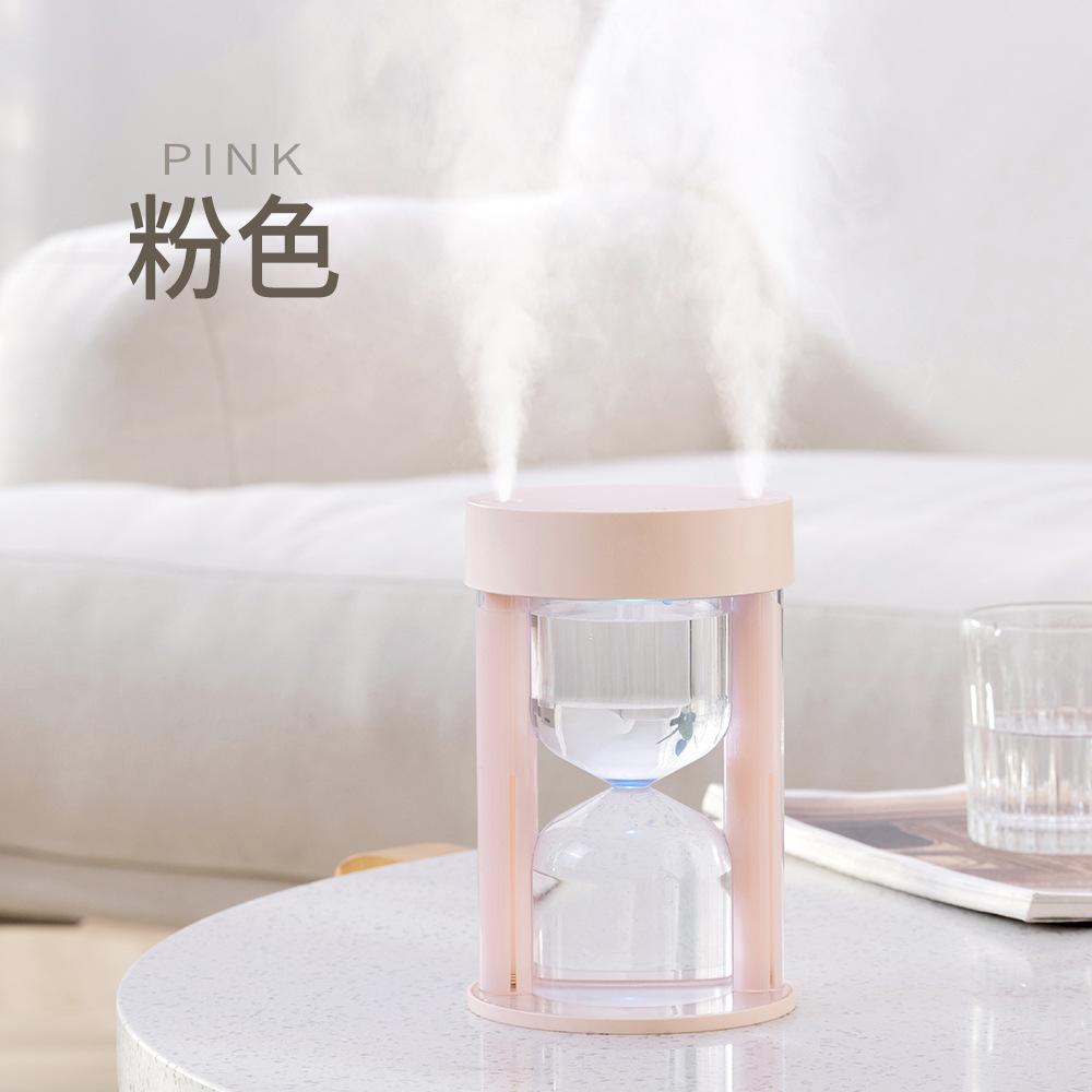 

Беспроводной увлажнитель воздуха с зарядкой через USB 360 мл, песочные часы, диффузор ароматического масла, ультразвуковой распылитель с двумя насадками розовый