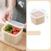 2 Grids Food Fruits Vegetables Storage Box Kitchen Ginger Garlic Box with Drain Basket for Kitchen Fresh-keeping Food Storage1PC