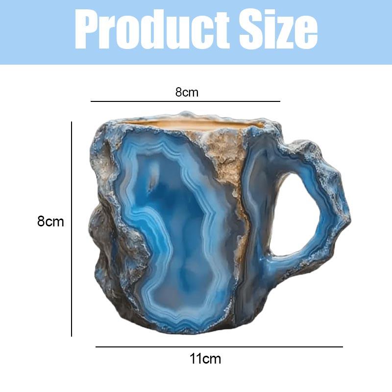 Cană de cafea de lux cu cristale minerale, cană de cristal onix natural în 8 culori, cești și căni de cafea inedite cu cristale minerale, cană de cafea cu agat mineral multicolor