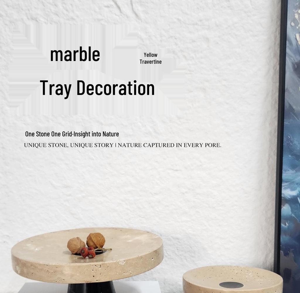 Wabi-Sabi Minimalist Marble Tray: Office, Living Room, Coffee Table, Restaurant Storage, Fruit Plate, Home Decor