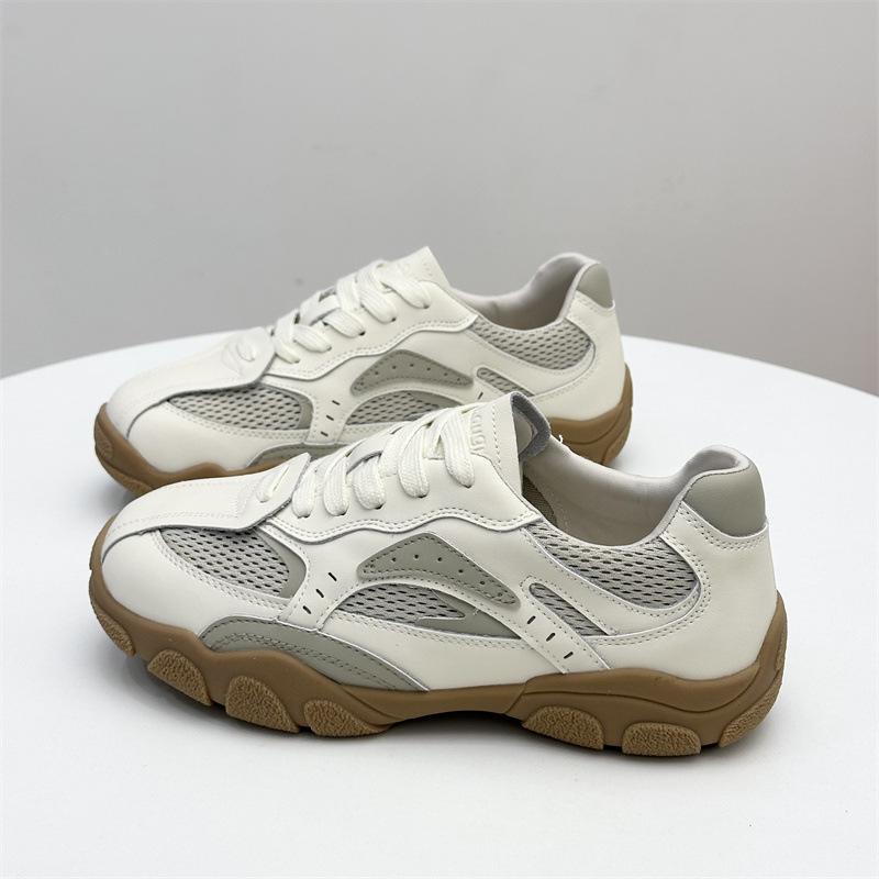 

Cowhide version~ thick-soled German training shoes women s 2025 new spring outdoor casual versatile chic shoes white shoes tide 39 абрикосовий