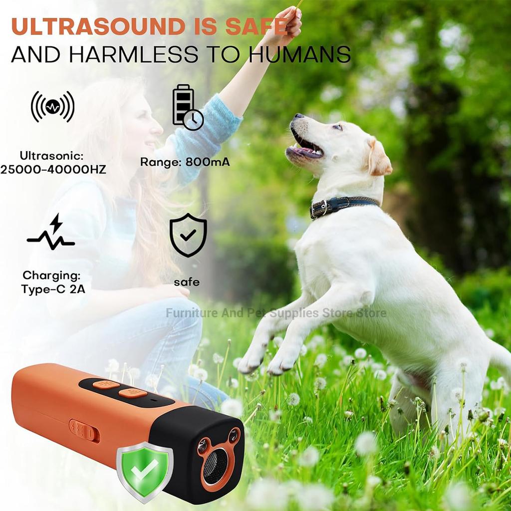 Nuovo Repellente per Cani da Compagnia Dispositivo di Addestramento per Cani Ultrasonico Ricaricabile Stop-Barking Deterrente Anti Abbaio con Torcia LED