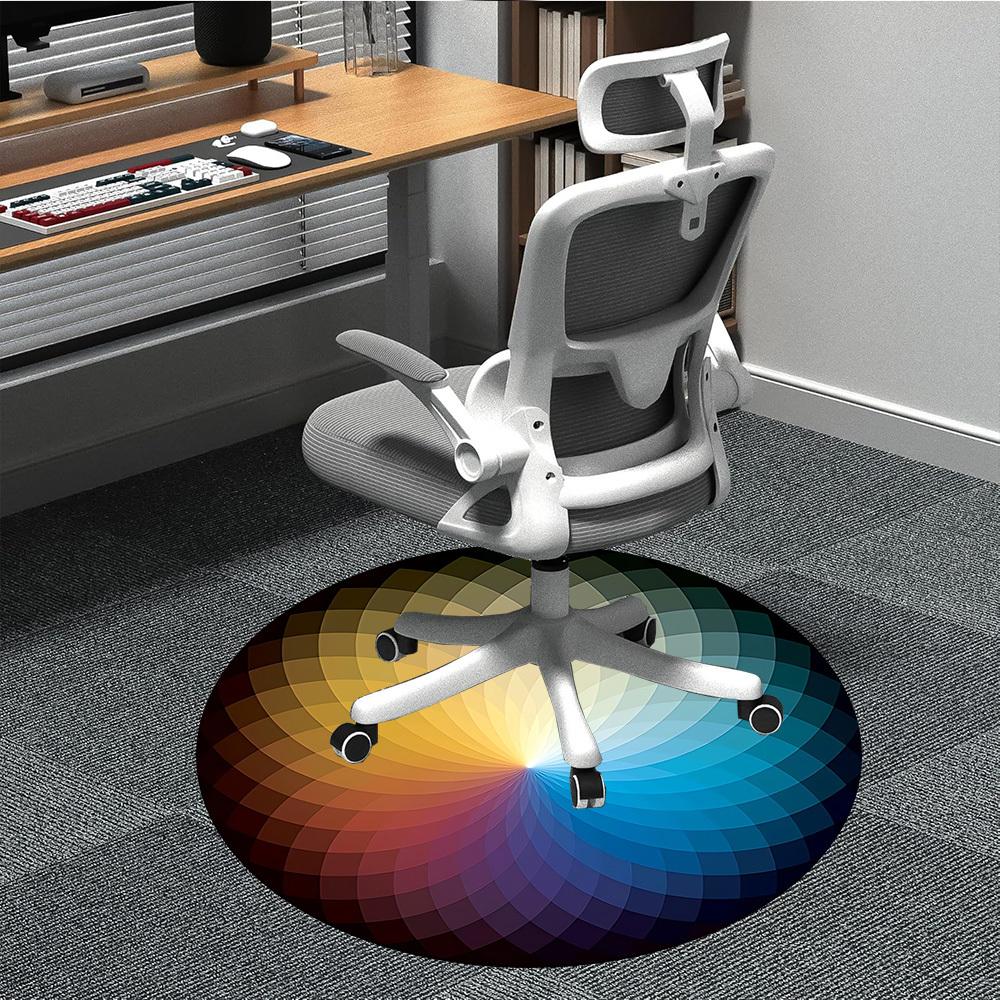 

1pc Color Wheel Chair Carpet for Office, Non-slip, Soft and Durable Office Rug for Interior Decoration, Perfect for Office yy260313028 80cm by 80cm