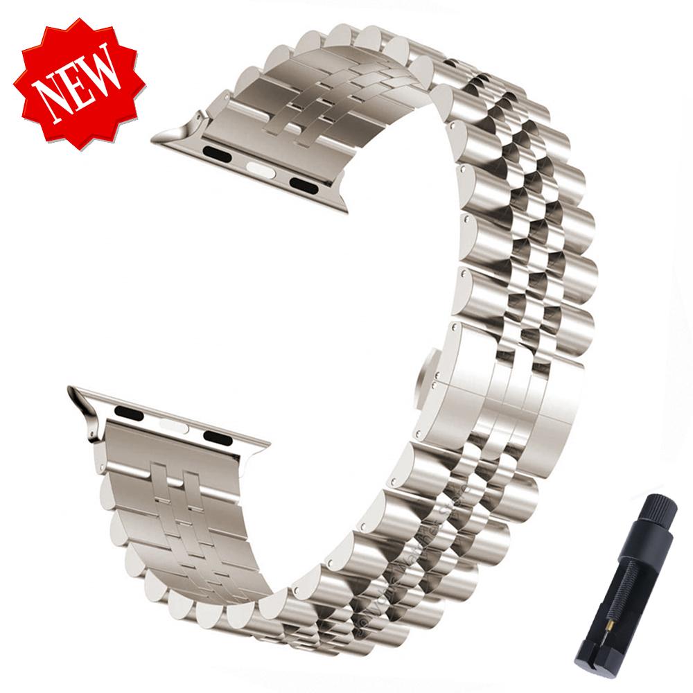 Stainless Steel Strap For Apple Watch Band 40mm 44mm 42mm 45mm 49mm Luxury Metal Bracelet for IWatch Series 1 2 3 4 5 6 7 8 9 SE