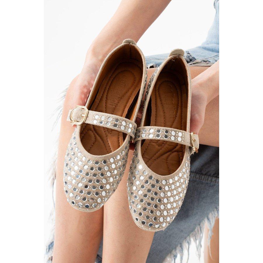 Women's Suede Buckle Strap Flat Shoes