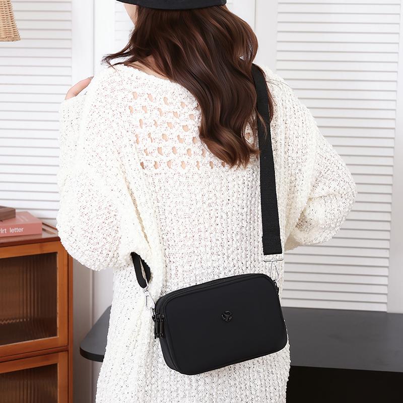Damentasche Mehrfachtaschen Nylon-Tasche Muttertasche Einfarbig Umhängetasche Crossbody-Tasche
