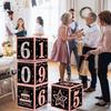 Black Pink Birthday Box 16 21 30 40 50 Year Birthday Party Decor Kids 30th 50th 60th Birthday Party Supplies Favors Anniversary