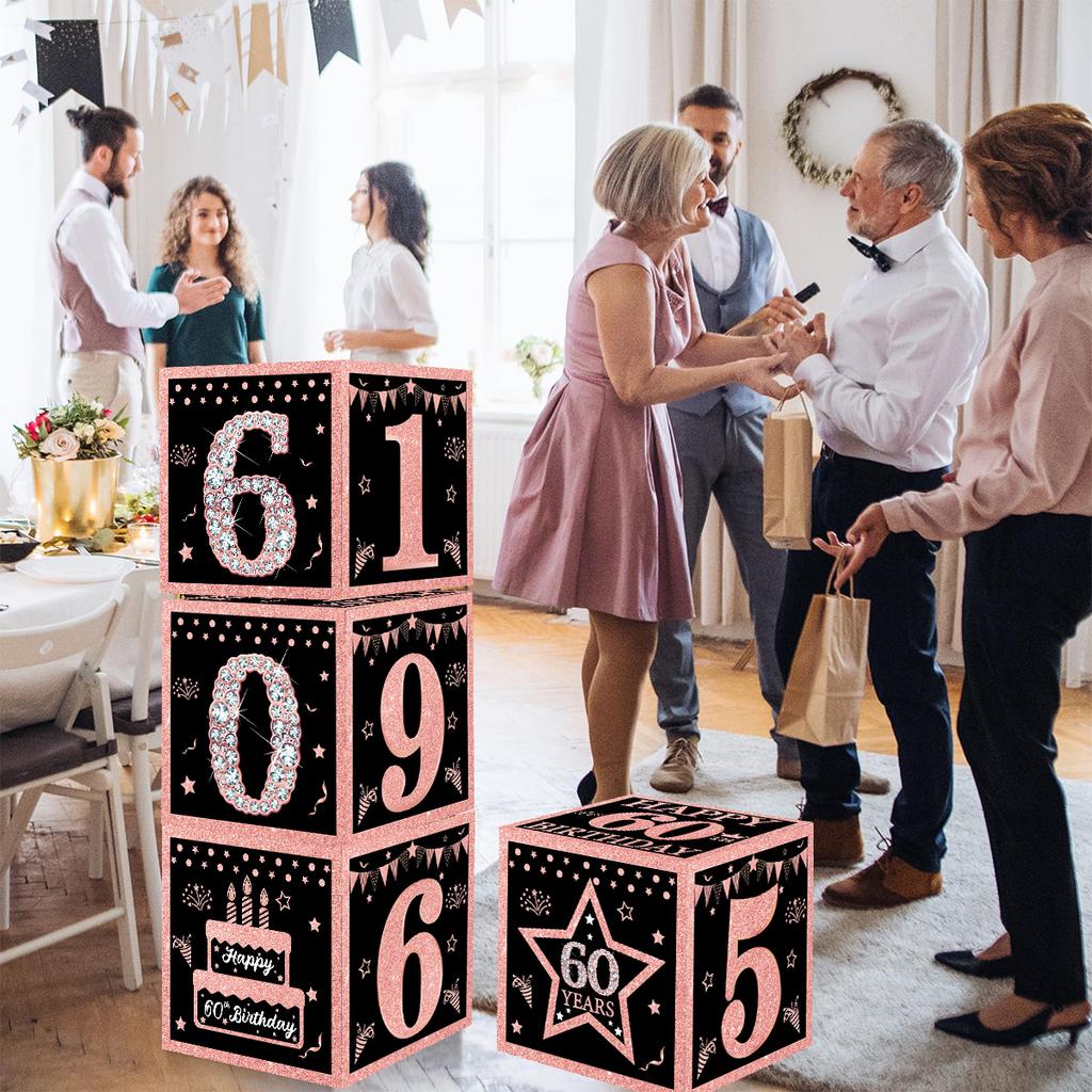 Black Pink Birthday Box 16 21 30 40 50 Year Birthday Party Decor Kids 30th 50th 60th Birthday Party Supplies Favors Anniversary