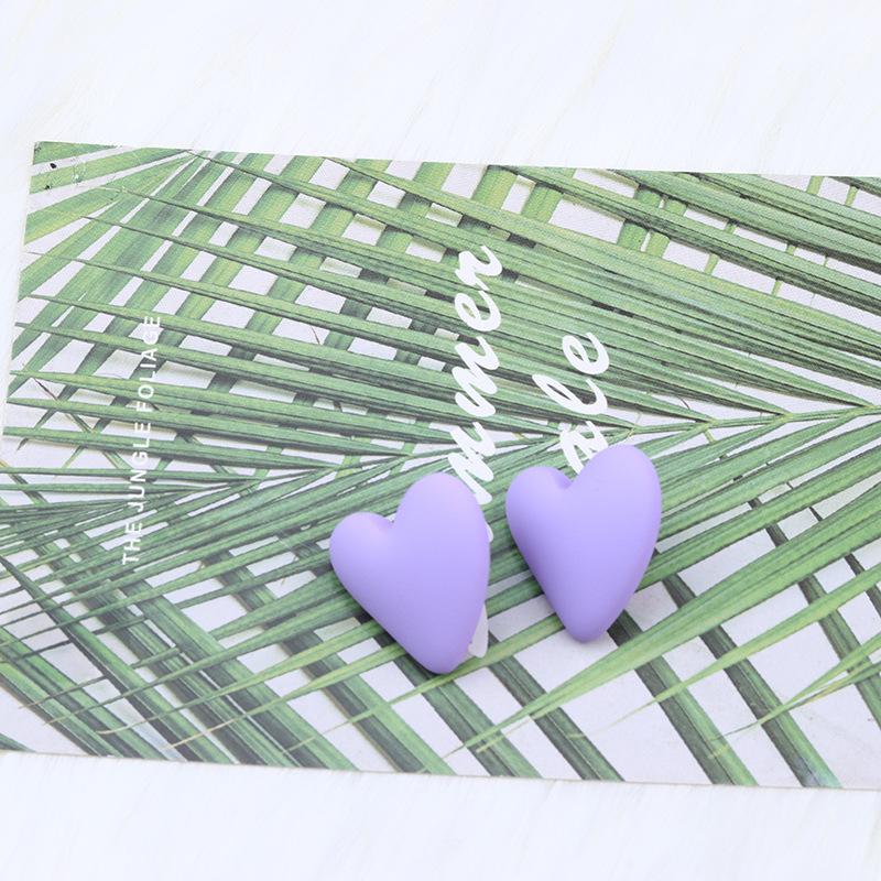 

Pinkdudu Heart Shape Cute Stud Earrings Acrylic Mini Colorful Earring Simple Casual Fashion Jewelry PD2233 M