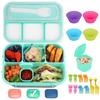 Set da 16 pezzi di portapranzo bento in plastica per studenti con scomparti adatti al microonde e stuzzicadenti per frutta