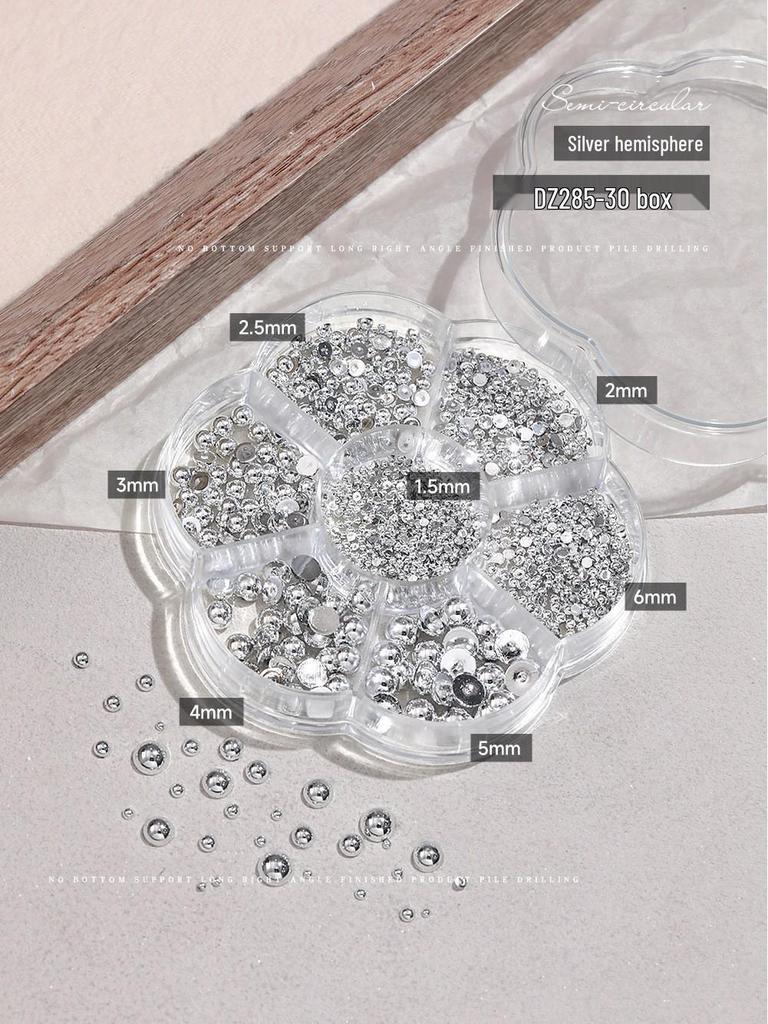 Mini Gold & Silver Half-Round Beads: Versatile Nail Art Decorations