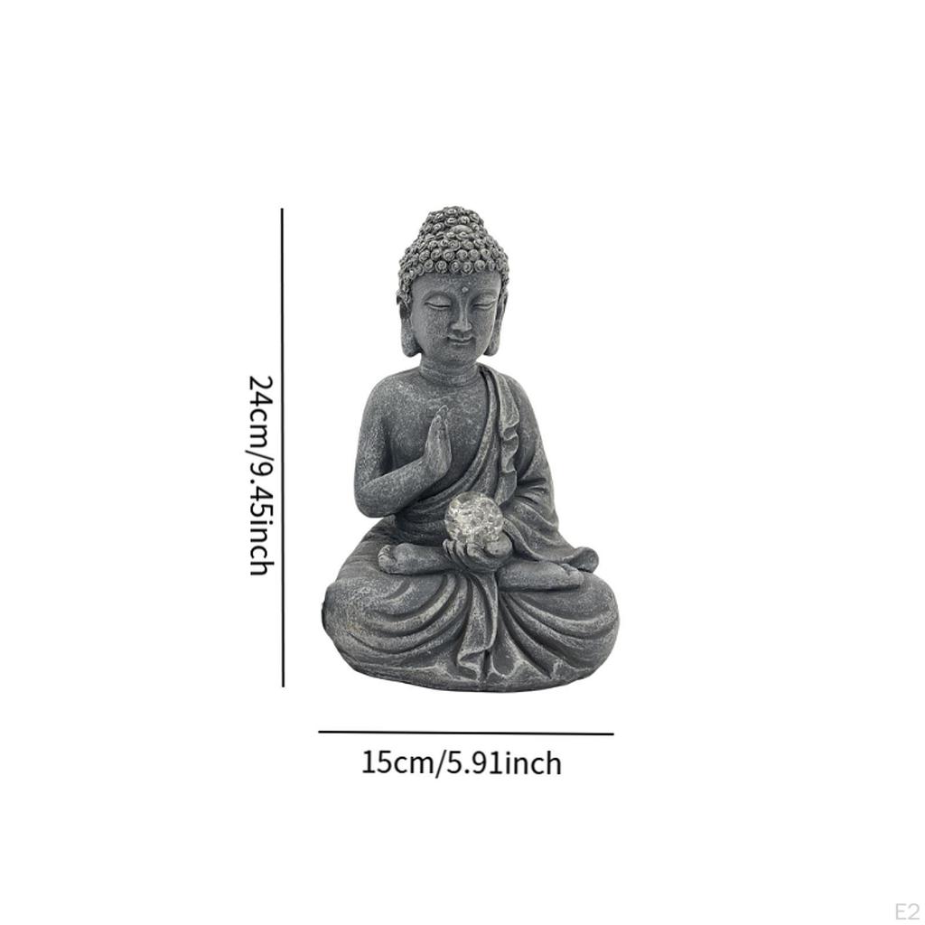 Buddha Sculpture with Solar Light for Outdoor Use