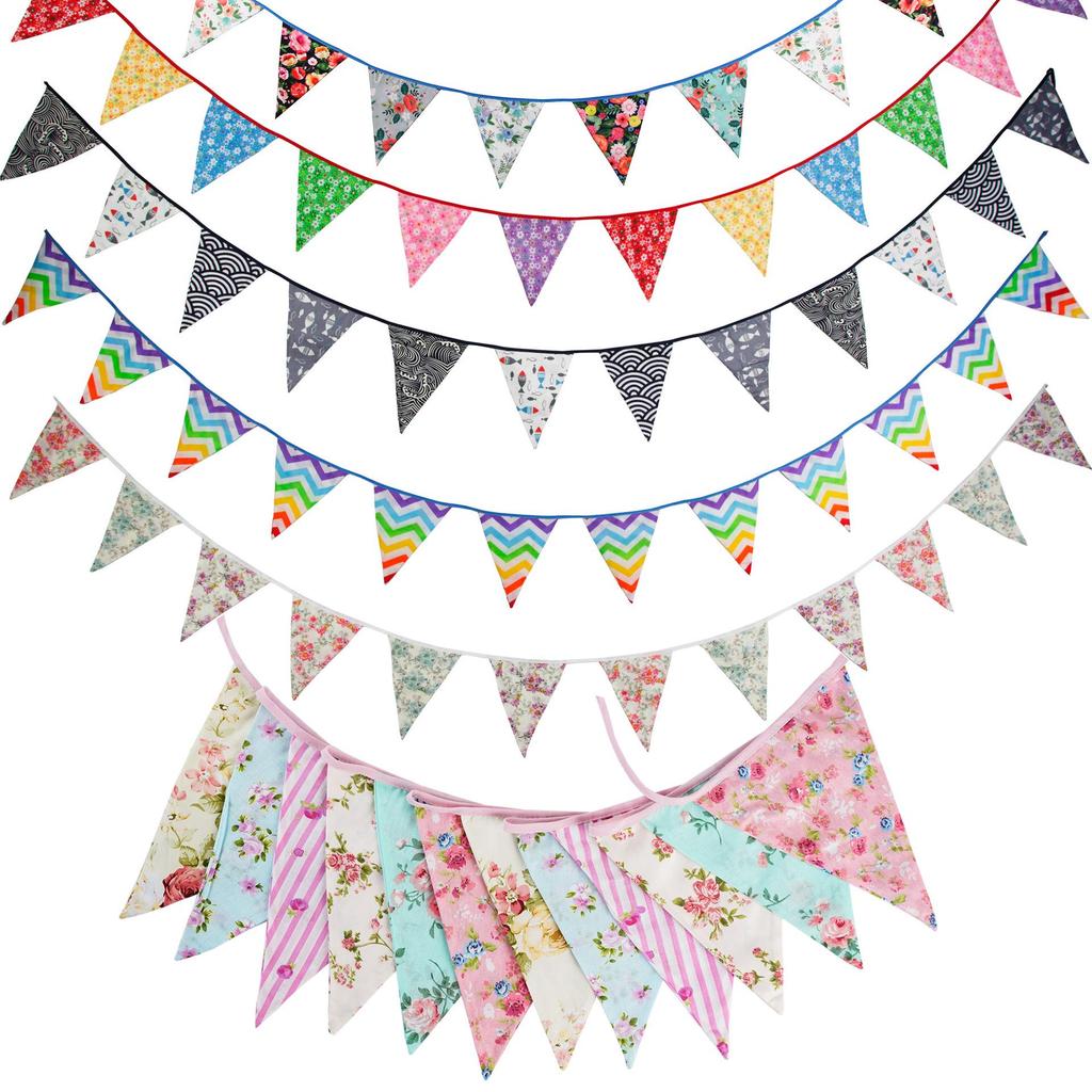 Large Cotton Triangle Flags for Parties and Outdoor Events