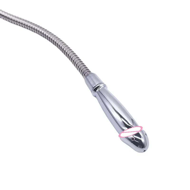 Metal Steel Douche Enema Syringe Anal Shower Head Beads Anal Cleaning Kit Butt Plug Attachment Nozzle Tip Gay Sex Toy Man Woman