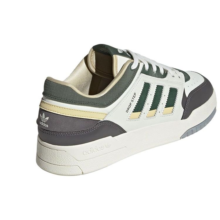 adidas Originals Drop Step Synthetic Leather Non-Slip Low-Top Skate Shoes Unisex Sneakers White Green IG6065