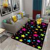 Bunter Neon-Stern-Teppich, rutschfeste Matte mit mehrfarbigem Sternenmuster für Kinderzimmer Spielzimmer, dekorativer Teppich mit fröhlichem Design
