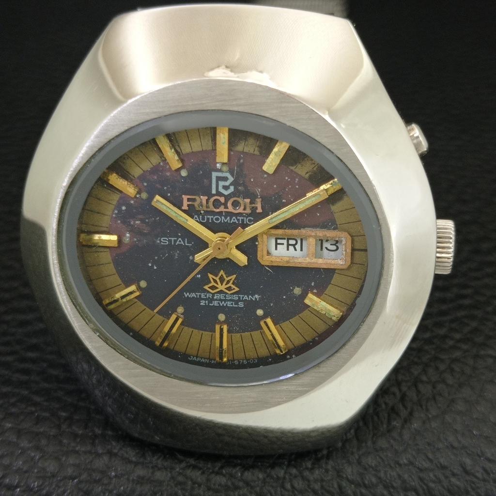 RARE VINTAGE RICOH R31 AUTOMATIC JAPAN MENS ORIGINAL DIAL WATCH A707980-1