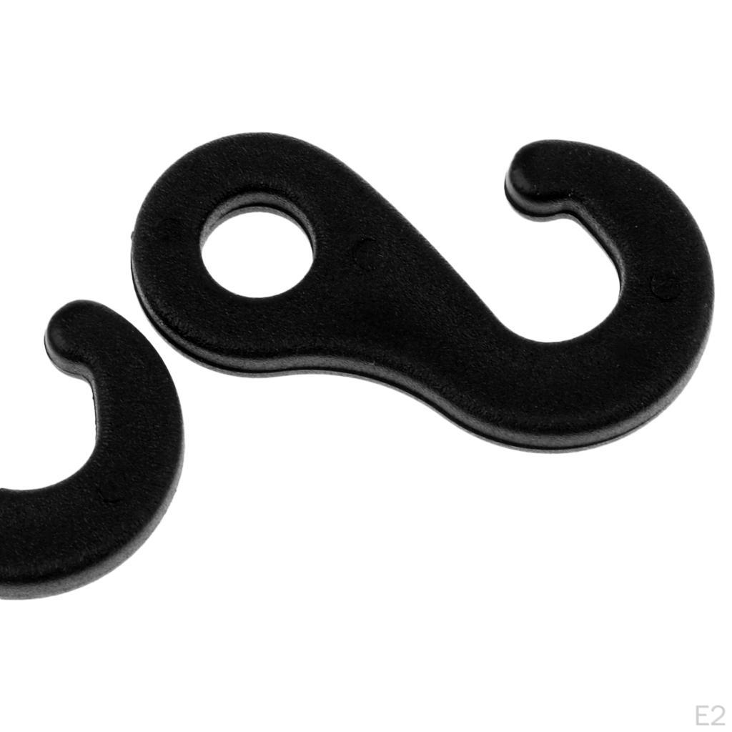 10 szt. Plastikowych haczyków do sznurka amortyzującego Końcówki do elastycznej taśmy do wiązania liny - uniwersalne