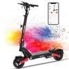 HITWAY Foldable Electric Scooter - 10" Inflatable Tires - 1600W Peak - APP - 48V 20.8Ah Battery - Black & Red Scooter