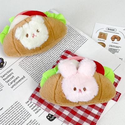 Croissant Plush Toy Plush Rabbit Bear Doll Bag Keychain Doll