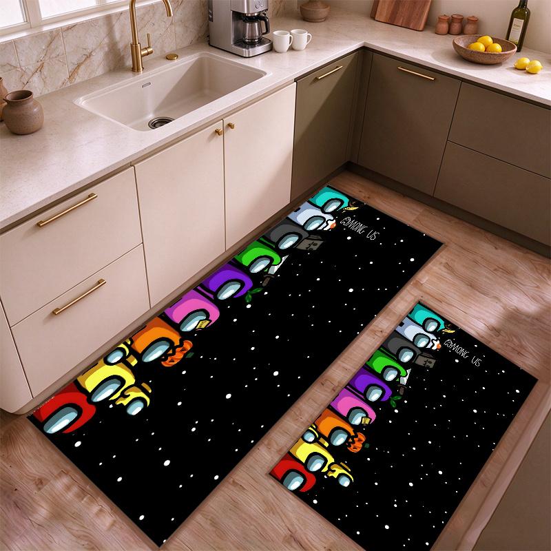 Among Us Kitchen floor mat made of flannel non-slip and easy to clean Suitable for use in the kitchen bedroombathroom or at an entryway—adding a cozy