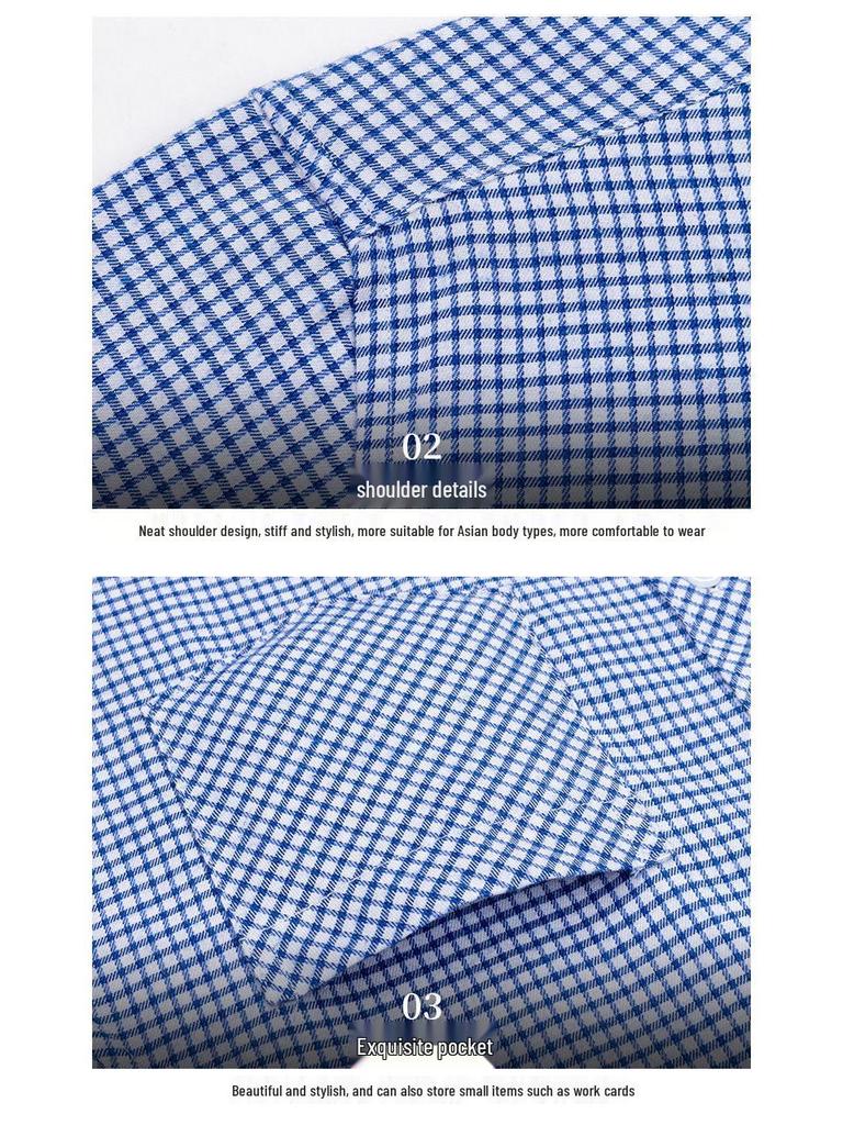 Men's High-End Pure Cotton Plaid Long-Sleeve Casual Shirt