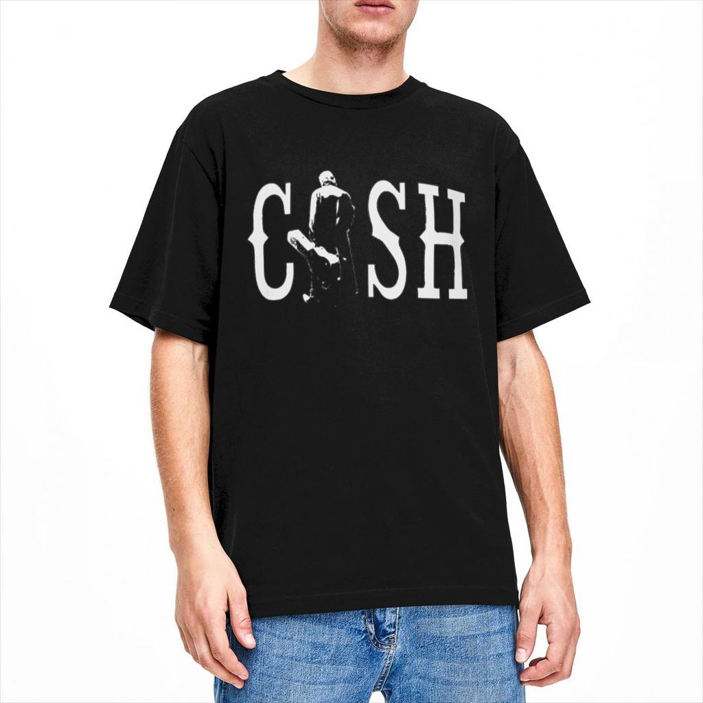 Vintage Johnny Cash Walking Outside Musician T Shirt for Men Women Cotton Tee Shirt Gift Idea Tops