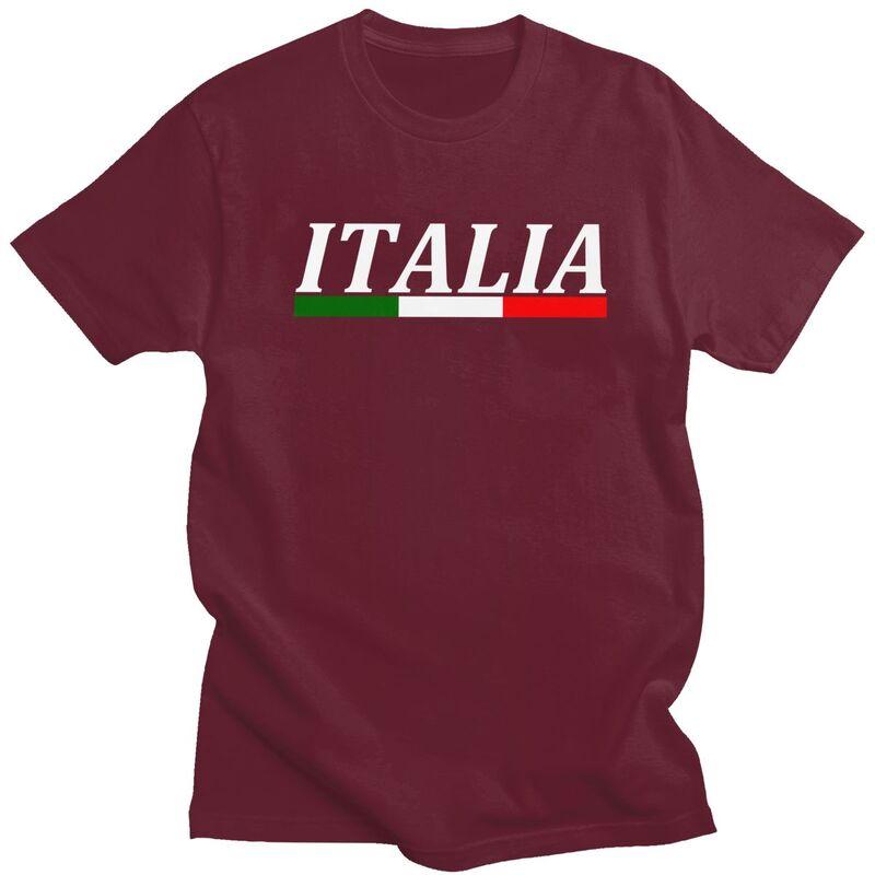 Custom Italy Flag T Shirts for Men Pure Cotton Tees Italian Proud Tshirt Tshirt Clothes